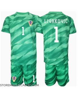 Croazia Dominik Livakovic #1 Portiere Maglia Gara Trasferta Repliche Europei 2024 Bambino